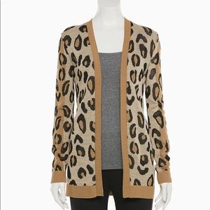 Women's Apt. 9® Camel Cheetah Print Cardigan S